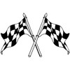 Crossed Checkered Racing Flags Auto Car Racing Motorcycle Helmet Decal