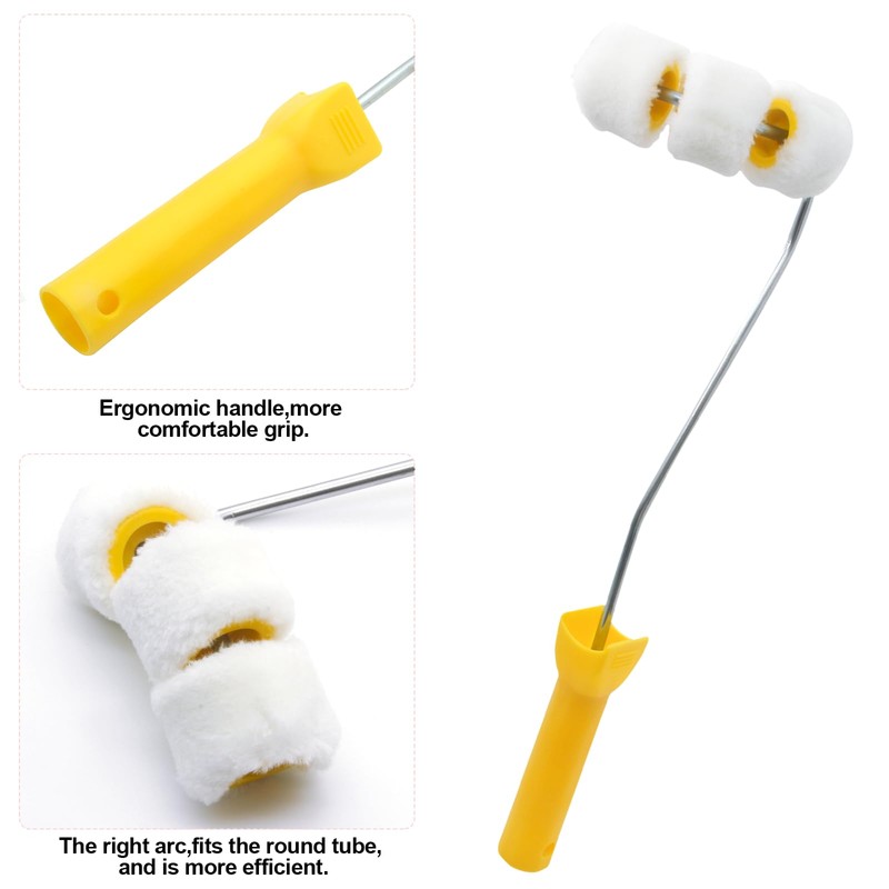 Pipe Paint Roller with Handle kit for Round Gas Pipe,