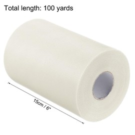 TA-VIGOR 6 Inch 100 Yards Tulle Fabric Ribbon Rolls, Pastel Mesh Fabric Spool Gift Tulle Ribbon Netting Rolls for Gift Wrapping Tutu Bow Christmas Birthday Party Wedding DIY Crafts Decor, Beige