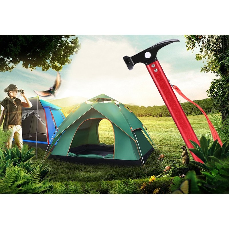 Tent Hammer, 3 Colors Portable Aluminium Alloy Handle Outdoor Camping