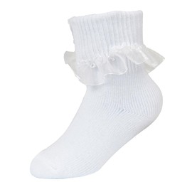 A2Z 4 Kids Infant Baby Girls Lace Frilly Socks Pack of 3 Cotton Comfortable - Socks AZ367 White 3 Pack 6-12 M