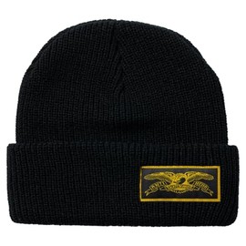 Anti Hero Skateboards Beanie Stock Eagle Label Cuff Black/Mustard