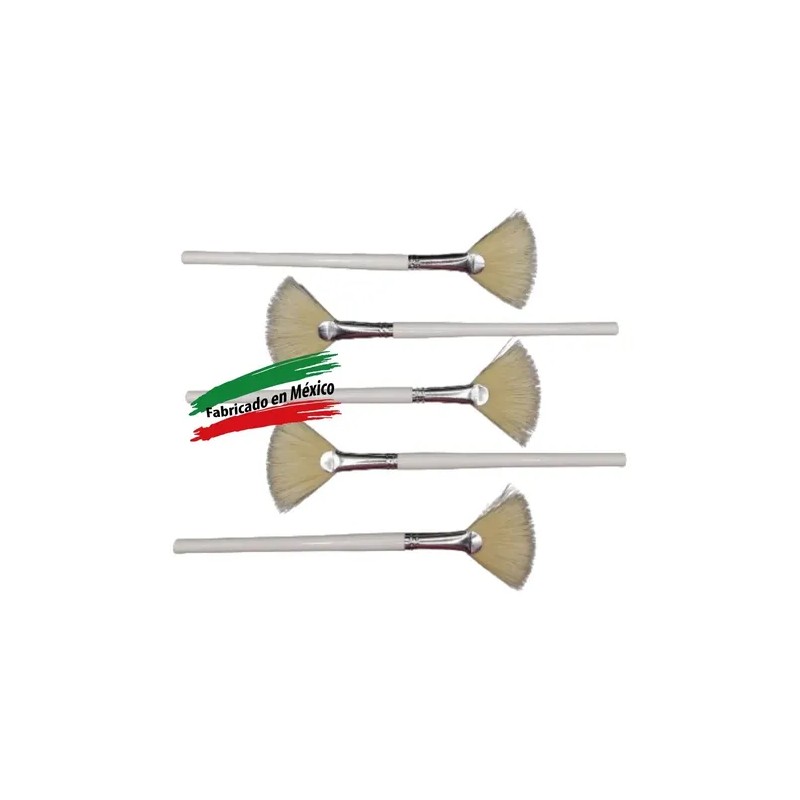 5 Brochas Abanico#3 Spa, Mascarillas Cerda Natural. Razziel