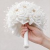 Wedding Bouquets for Bride and Bridesmaid, Fabric Cloth, 9" D