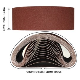 Sruhrak Sanding Belt 75 x 610 mm Pack of 14 Sanding Belts, 2 Pieces Each Grit 40/60/80/120/180/240/400 Sanding Belt Set for Sanding, Filing, Sharpening and Rust Removal