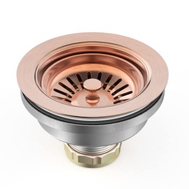 BOTEMY B9173 Kitchen Sink Drain Assembly 3-1/2 inch with Removable Sink Strainer Basket/Stopper 304 Stainless Steel (Antique Copper)