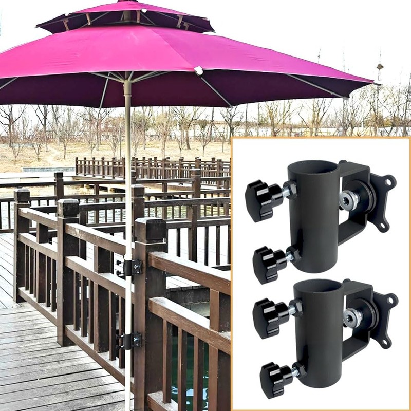 Pair of Patio Umbrella Clamp Holder - Heavy Duty Steel