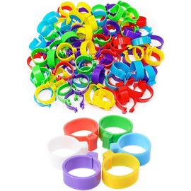 Pack of 60 Poultry Bands, Chicken Rings, Plastic Poultry Leg Rings for Chickens, Ducks, Chickens, Pigeons, Small Animals, 6 Colours, Easy to Distinguish
