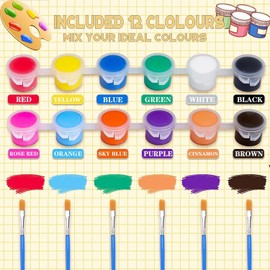 XINDUHUI 20 Pack Mini Acrylic Paint Set, 12 Colors Acrylic Paints Strips for Kids & Adults Craft Paint,280 PCS Kids Painting Kit Container Strips Storage for Home Birthday Classroom Party (280)