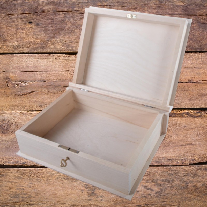 WooDeeDoo Wooden Key Lockable Book Shaped Box | 24 x
