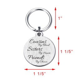 Cousins Keychain Gifts for Women Men, Cousins By Blood, Cousins Made the Best Friends, Birthday Gift for Cousin Jewelry