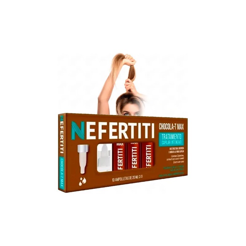 Ampolletas Para Cabello Teñido Maltratado Chocola-t Max Nefertiti 10pzas
