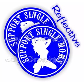 Unbranded REFLECTIVE Hard Hat Stickers / I SUPPORT SINGLE MOMS / Funny Stripper Decals