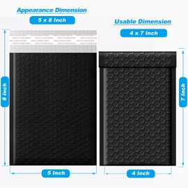 Axidou Bubble Mailers 4x8 Inches 50 Pack, Waterproof and Tear-Resistant Padded Mailers, Self-Sealing Bubble Mailers for Small Business, Jewelry, Cosmetics, Boutiques and More