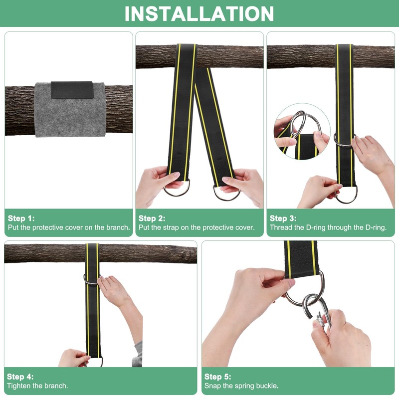 M METERXITY Tree Swing Straps Hanging Kit, 9.8FT Polyester Heavy
