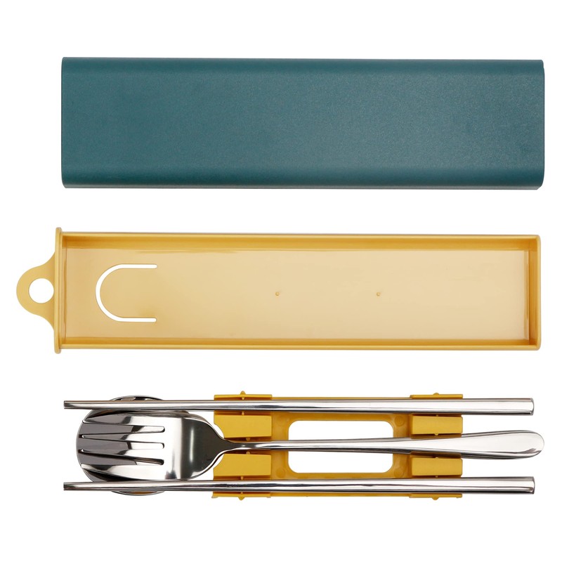 Exzact Cutlery Set in a Case - Chopsticks Spoon Fork