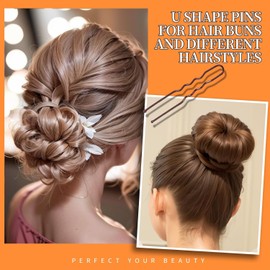 Watelife 300pcs Bobby Pins Hair Pins Kit,Hair Pins for Buns 2inch 2.36inch, Bobby Pins for Women and girl 2inch, 2.75inch,U Shaped,Waved,Brown