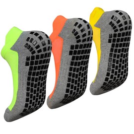 ELUTONG Men Non Slip Anti-Skid Socks 3 Pairs Tile Wood Floors Sticky Grips Ankle Socks for Yoga Pilates Workout Hospital