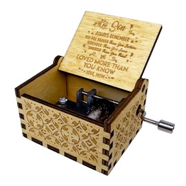 You are My Sunshine Music box 18 Note Hand Crank Engraved Wood Music Box Antique Vintage Gift for Birthday Christmas Graduation(From Mom to Son)…
