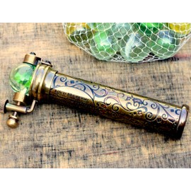 ANTIQLICIOUS Brass Kaleidoscope with Marble Eyepiece Premium Quality Gift Victorian Classic Kaleidoscope