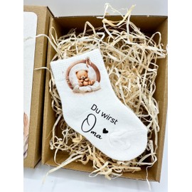 Schwangerschaft verkünden Du wirst Papa Schwangerschaftsverkündung Babysocke bedruckt Du wirst Opa Du wirst Tante Willst du meine Patentante werden Baby 2025 (Du wirst Oma)