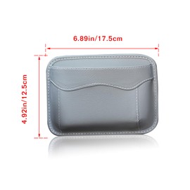 Couslcd Car Seat Side Storage Pocket, Small Organizer,PU Leather Multifunctional Console Side Organizer Bag for Phone, keys, sunglass,wallet,ect (Gray)