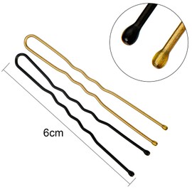 WENSIDUO 200pcs U Shaped Hair Pins, 2.4 Inch Buns Waved Bobby Pins for Women and Girls Secure Hold with Storage Box, Glod