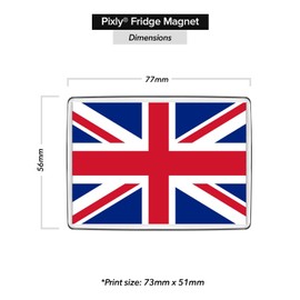 Pixly® United Kingdom UK Flag Fridge Magnet Large Jumbo Size Union Jack England Great Britain Keepsake Country Souvenir Novelty Refrigerator Magnets Gift