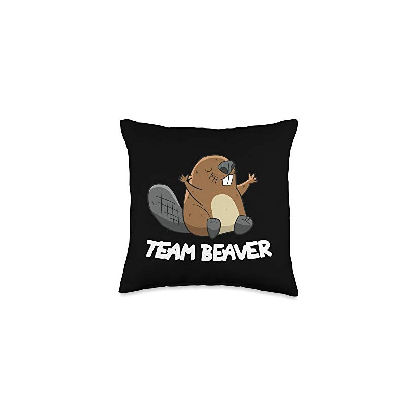 Team Beaver Funny Beaver Throw Pillow
