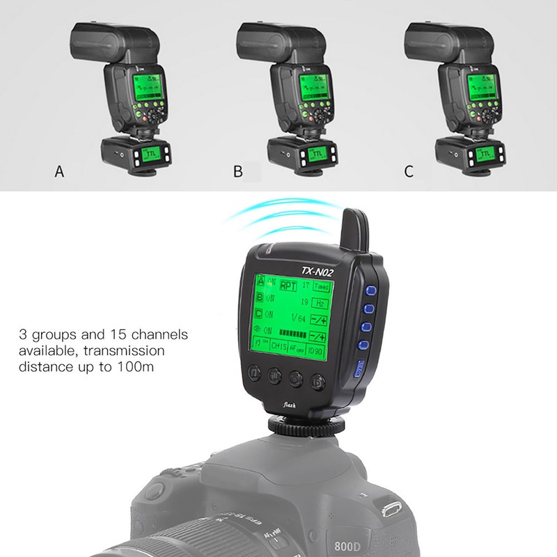 LCD Large Display Wireless TTL Flash Controller Trigger for Cameras(