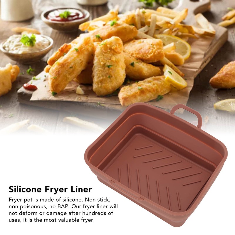 2 Pcs Silicone Air Cooker Pot with Handle Rectangular Fryer