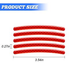 LKAHG 20PCS Car Wheel Hub Reflective Sticker, Anti-Scratch Reflective Auto Night Safety Warning Stickers, Vehicle Exterior Decorative Wheel Hub Decal, Universal for SUV, Truck, RV (Red)