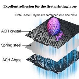 Wefuit New ACH Build Plate 235x235mm,Crystal+Abyss Spring Steel Sheet for Flashforge Adventurer 5M/5M pro/Neptune 3 Pro/Neptune 4/Kobra 2/2 Pro/2 Neo/Ender 3/3 Neo/Ender 3 v2/V2 Neo/Ender 3 S1