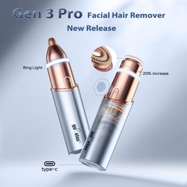 gurelax Facial Hair Removal for Women, Facial Eyebrow Trimmer, 2-in-1 Face Shaver, Painless Facial Razor for Lip, Chin, Peach Fuzz