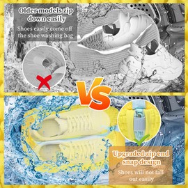 Shoe Wash Bag, Washing Machine, Shoe Wash Bag, Shoe Wash Bag for Washing Machine, Shoe Organiser, Sneaker Wash Bag with Zip (Yellow, Pack of 2)