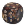 WeLoveBeads W6 Cube (16 mm) in Brown/Gold Dots - Made