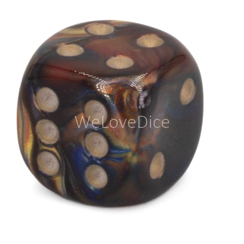 WeLoveBeads W6 Cube (16 mm) in Brown/Gold Dots - Made