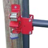 Gate Latch, 1-Way, Lockable, Steel, Red, for: 1-5/8 to 2