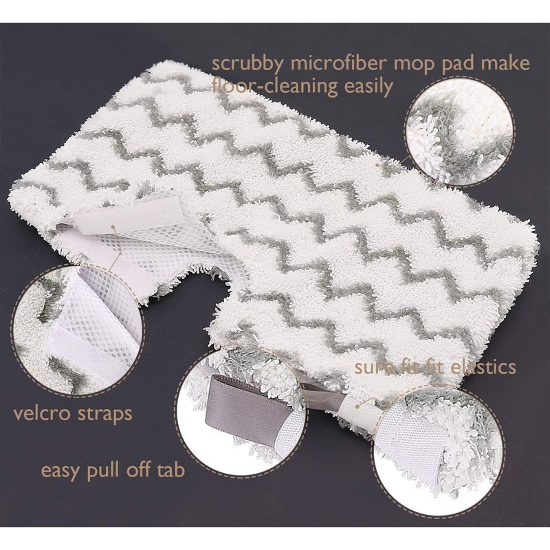 Tidy Monster Steam Mop Pads with Scrub Strips Microfiber Replacement