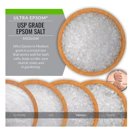 Saltworks Ultra Epsom Premium Sal De Baño, Grano Medio, Bols