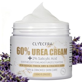 Crema 5 en 1 60% de urea con 2% de ácido salicílico, crema de urea 60 por ciento para pies y manos, hidratante de máxima fuerza para piel áspera, seca