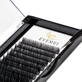 Eyelash Extensions 0.18 C Curl Natural Faux Mink Eyelash Extensions Individual Lashes Extension 16mm Tray Salon Use by EYEMEI