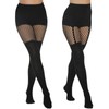MANZI Fishnet Tights Women's Black Opaque Overknee Stockings Fishnet Tights