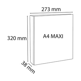 Exacompta - ref. 54940E - 1 customizable rigid opaque binder with 2 pockets - 2 D-rings of 16 mm - Spine 38 mm - External dimensions: 32 x 27.3 cm - Format to be filed A4 Maxi - Colour: white