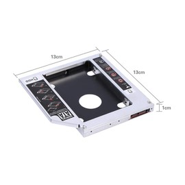 Walfront Aluminum 12.7mm SATA HDD/SSD Enclosure for Laptop Optical Bay Drive Slot (for SSD and HDD)