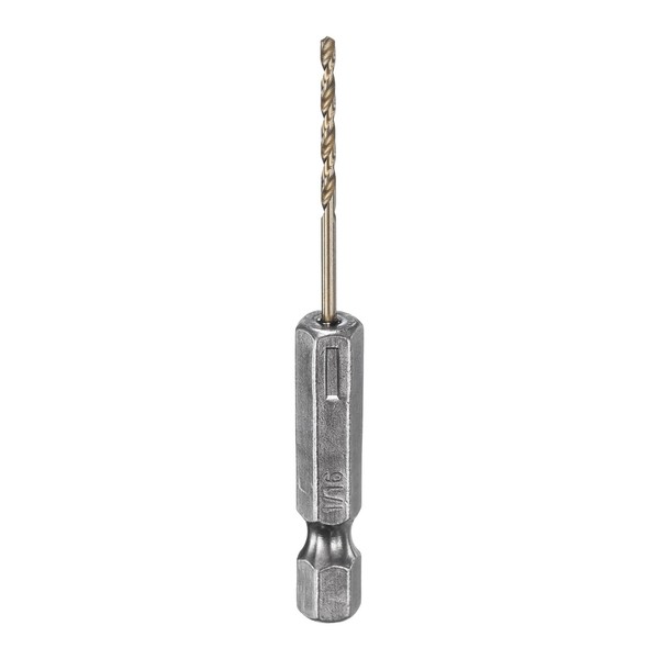 HARFINGTON 1/4" Hex Shank Drill Bit 1/16" Gold Oxide M35