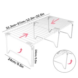 bvkotent 1/2-Piece Set cabinet organizer shelf,kitchen counter shelf,Foldable Pantry Shelf,Plate, Dish,Rustproof Metal Storage Organizer (1, White)