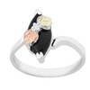 Slim-Profile Marquise Onyx Bypass Ring, Sterling Silver, 12k Green and