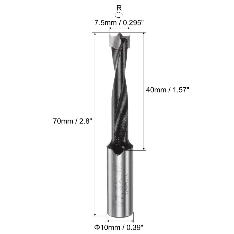 sourcing map Brad Point Drill Bits for Wood 7.5mm x