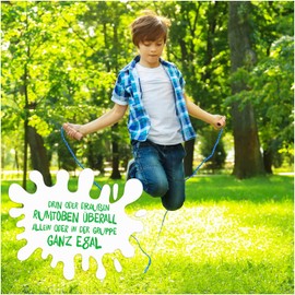 KLEINTOBER Premium Skipping Rope for Children, Jump Rope Set, Rope with Centre Reinforcer, 220 cm, Adjustable, Blue, Instructions for Skipping Rope, Certificate for Motivation, Ideal as a Gift